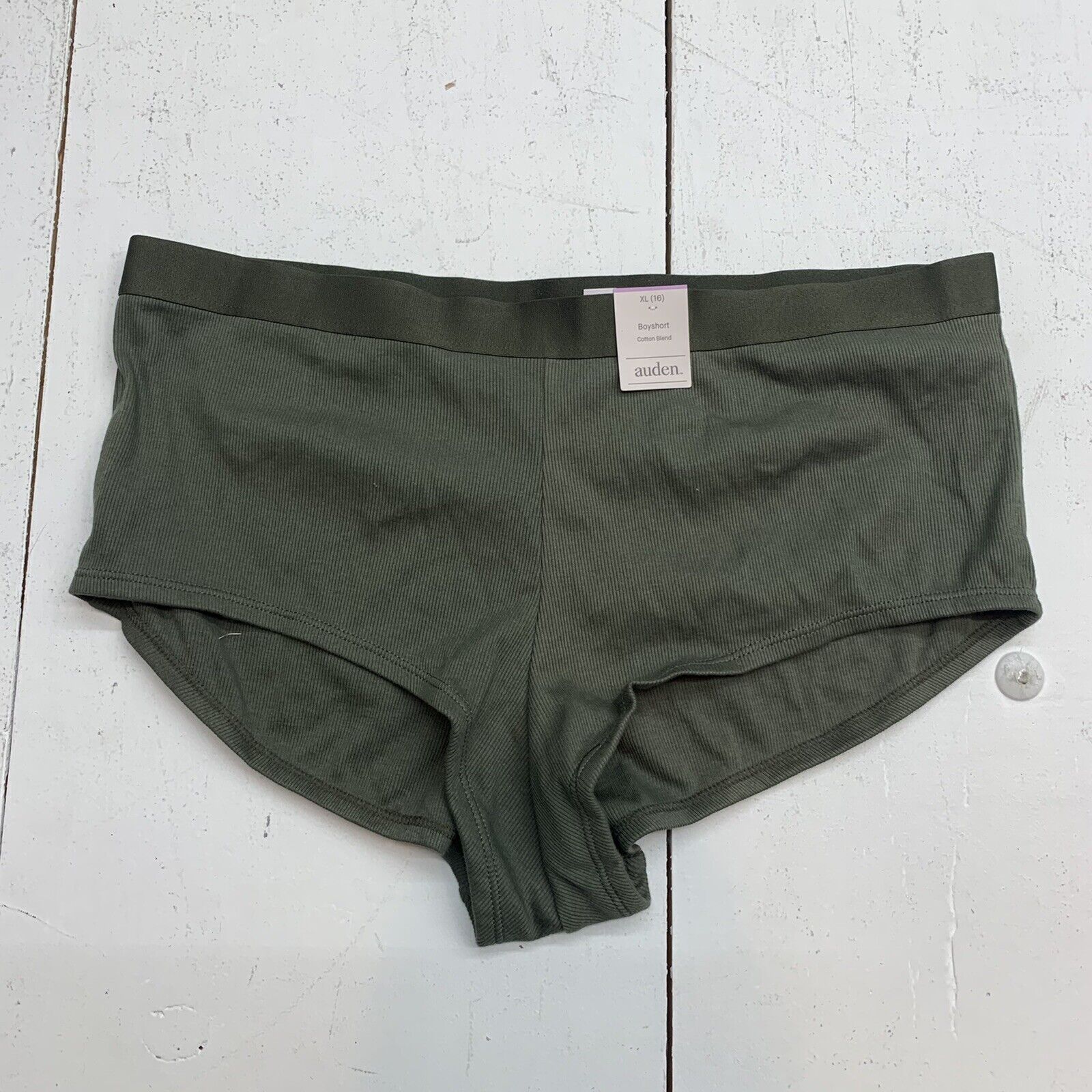 Women's Cotton and Lace Boy Shorts - Auden™ Green XS