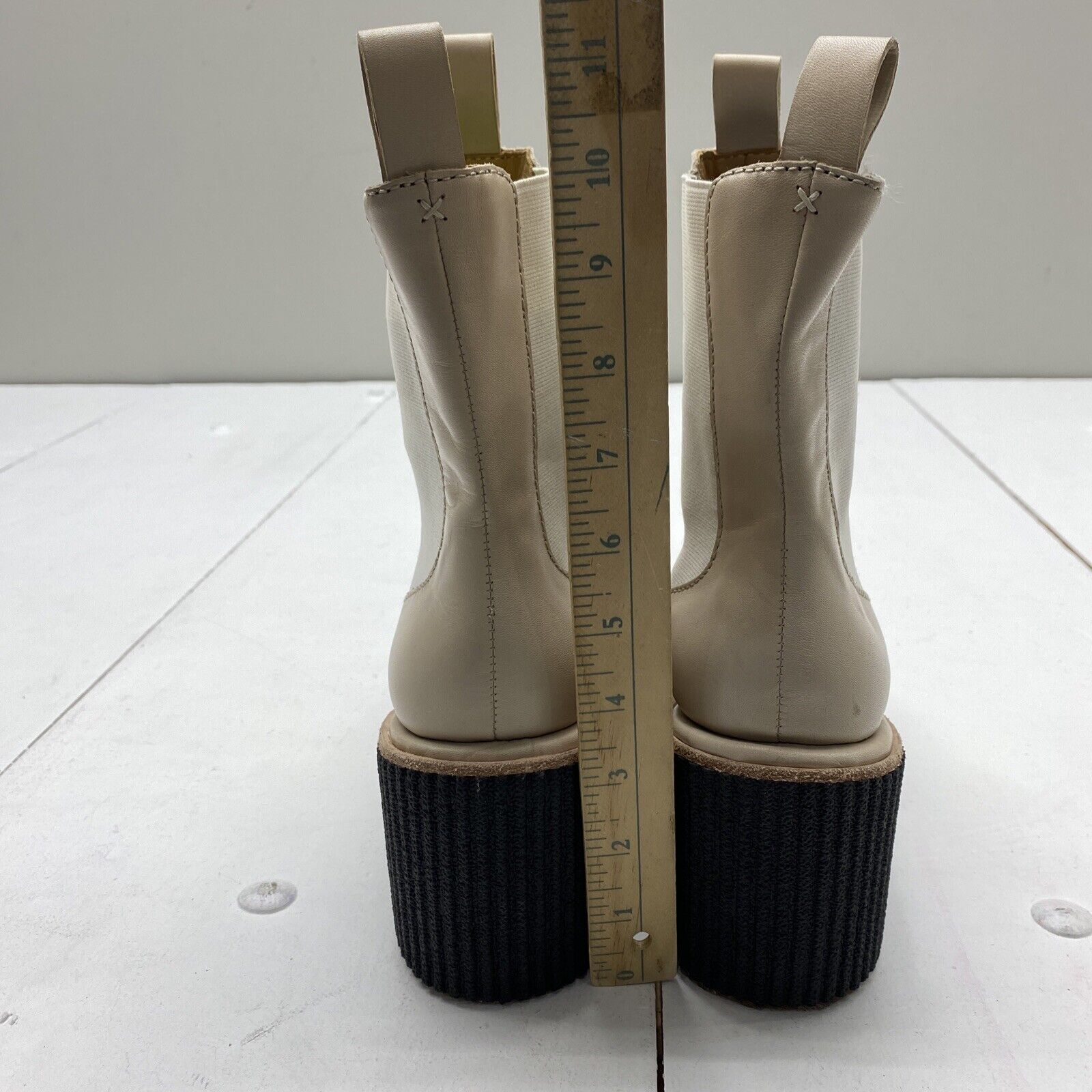 Rag & Bone Sloane Suede & Leather Chelsea Boots Beige Wedge Women