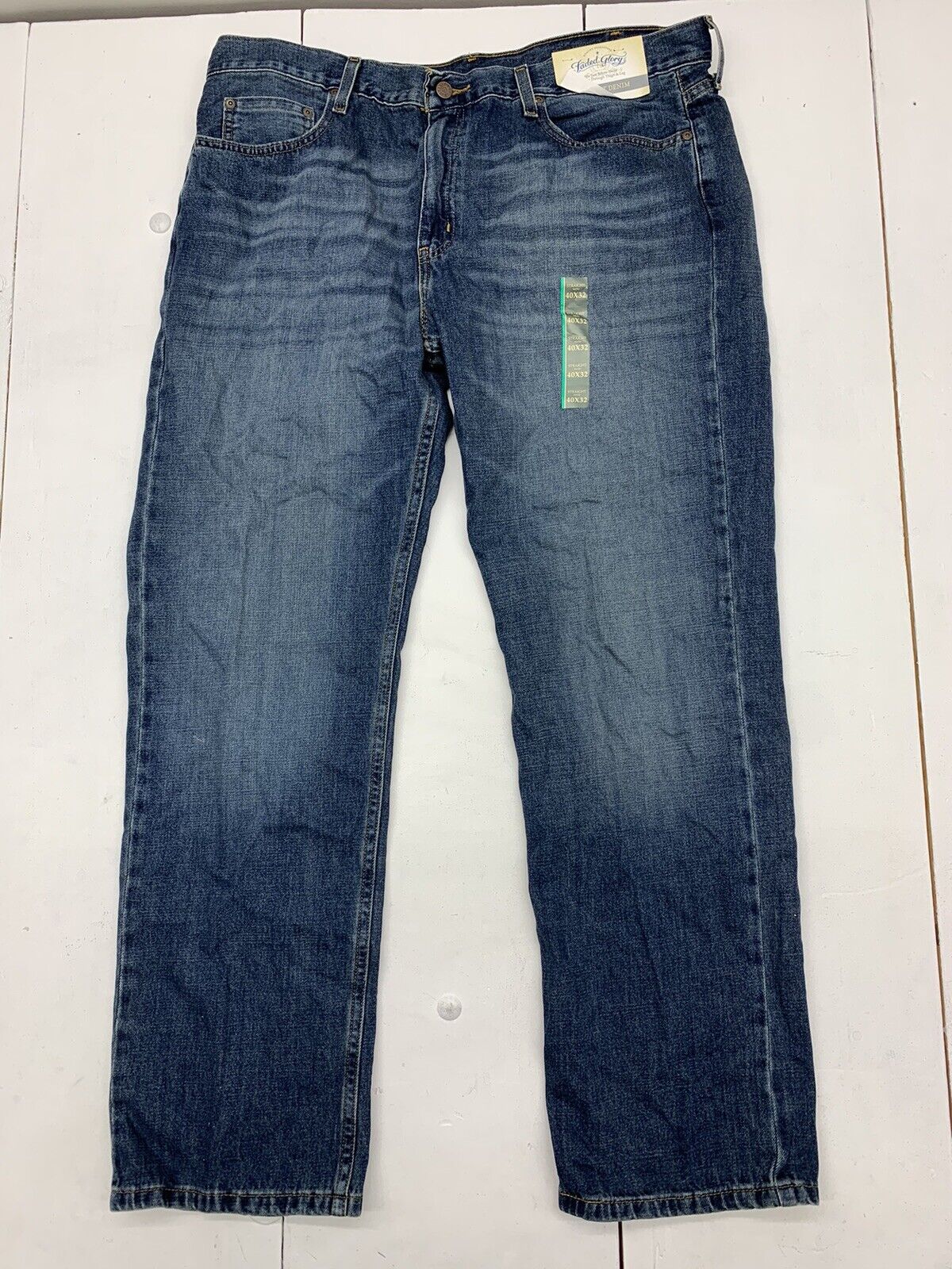 Faded Glory 100% Cotton Solid Blue Jeans Size 14 - 32% off