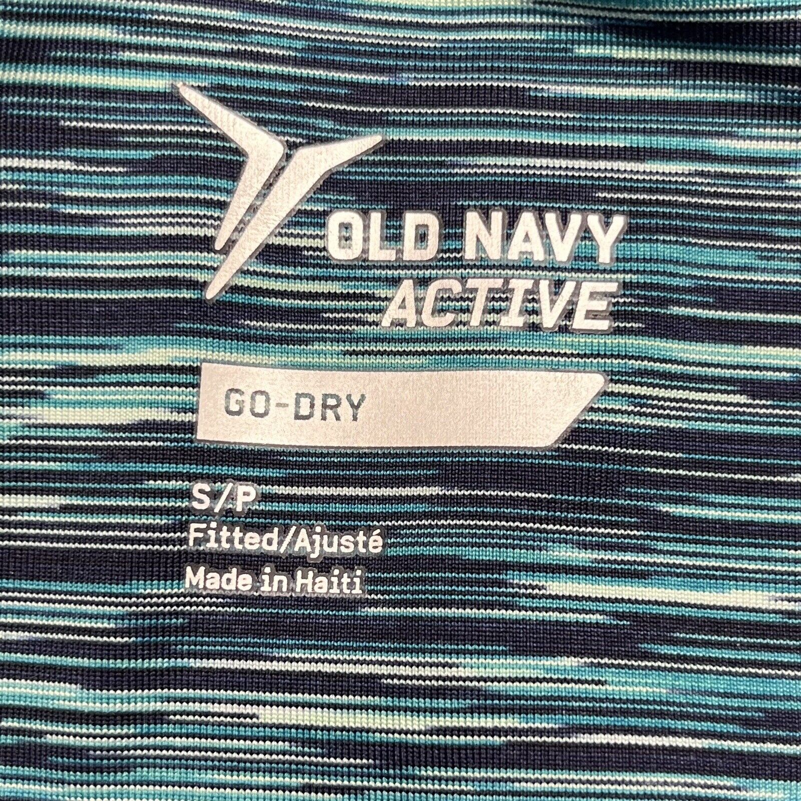 Old Navy Active Blue Striped Fitted Cropped Leggings Womens Size
