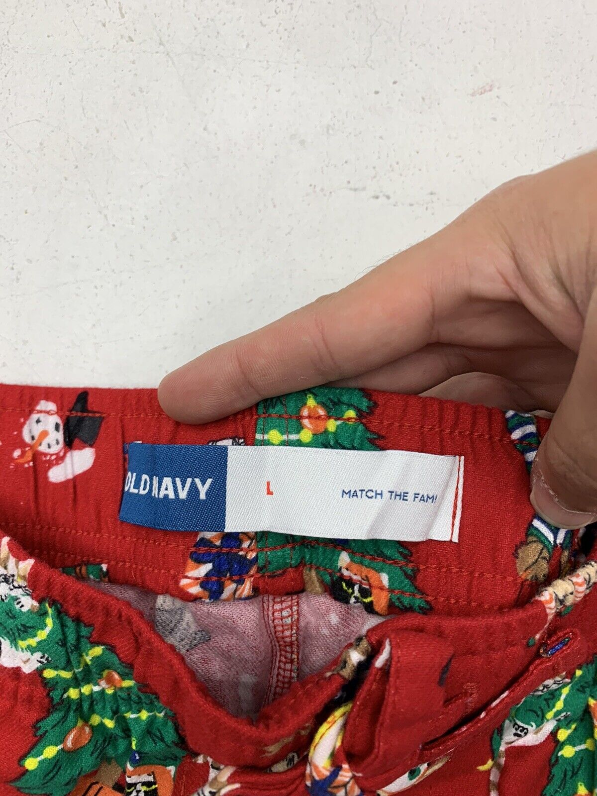 Old Navy Mens Red Christmas Theme Pajama Pants Size Large - beyond