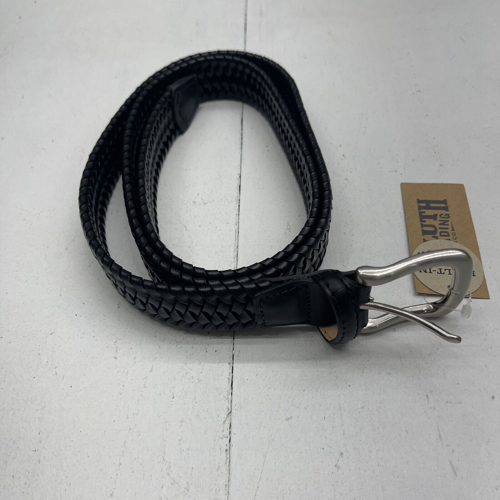 Stretch Leather Braided Belt