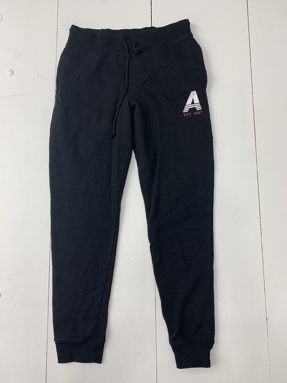 NWT Aeropostale Men's Solid Black Cinched Sweatpants