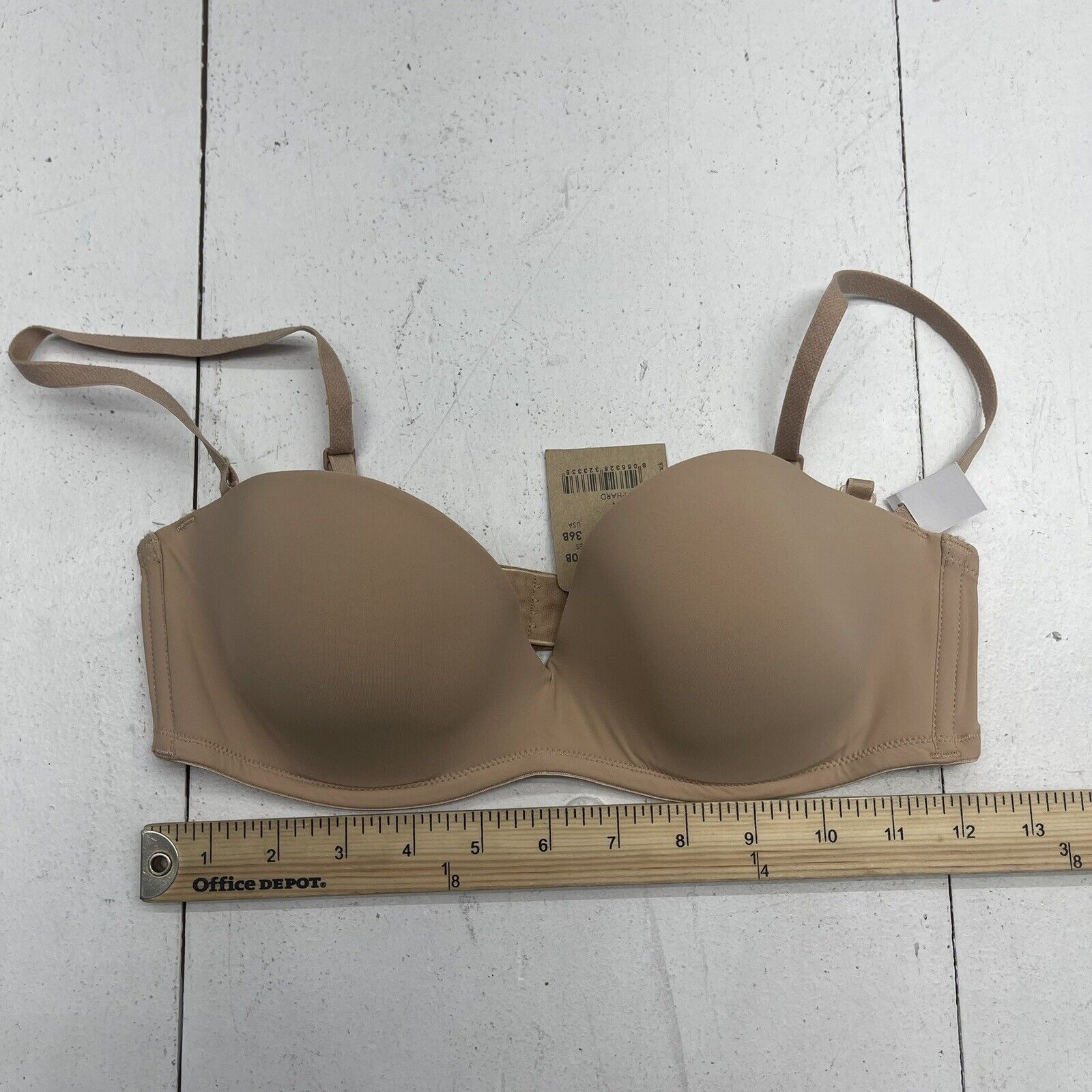 Tezenis Nude Padded Strapless Bandeau Bra Women's Size 36B New