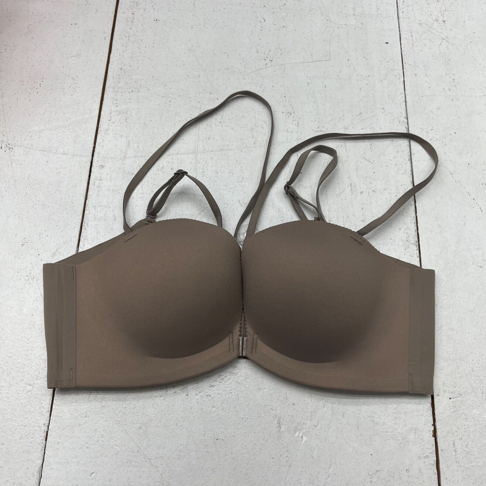 Kbras Brown Front Clasp Push-Up Bra Women's Size 34/75 NEW