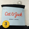 Cat &amp; Jack 3 Pair Bobby Socks Unisex Kids Size Large (3-10) NEW