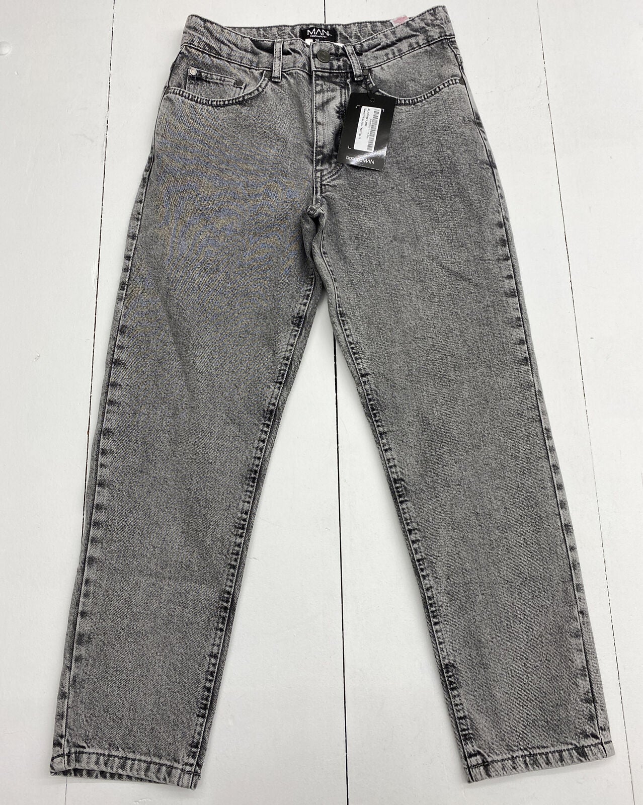 MAN boohooMAN Tapered Fit Rigid Jeans Charcoal Men's Size 28 - beyond  exchange