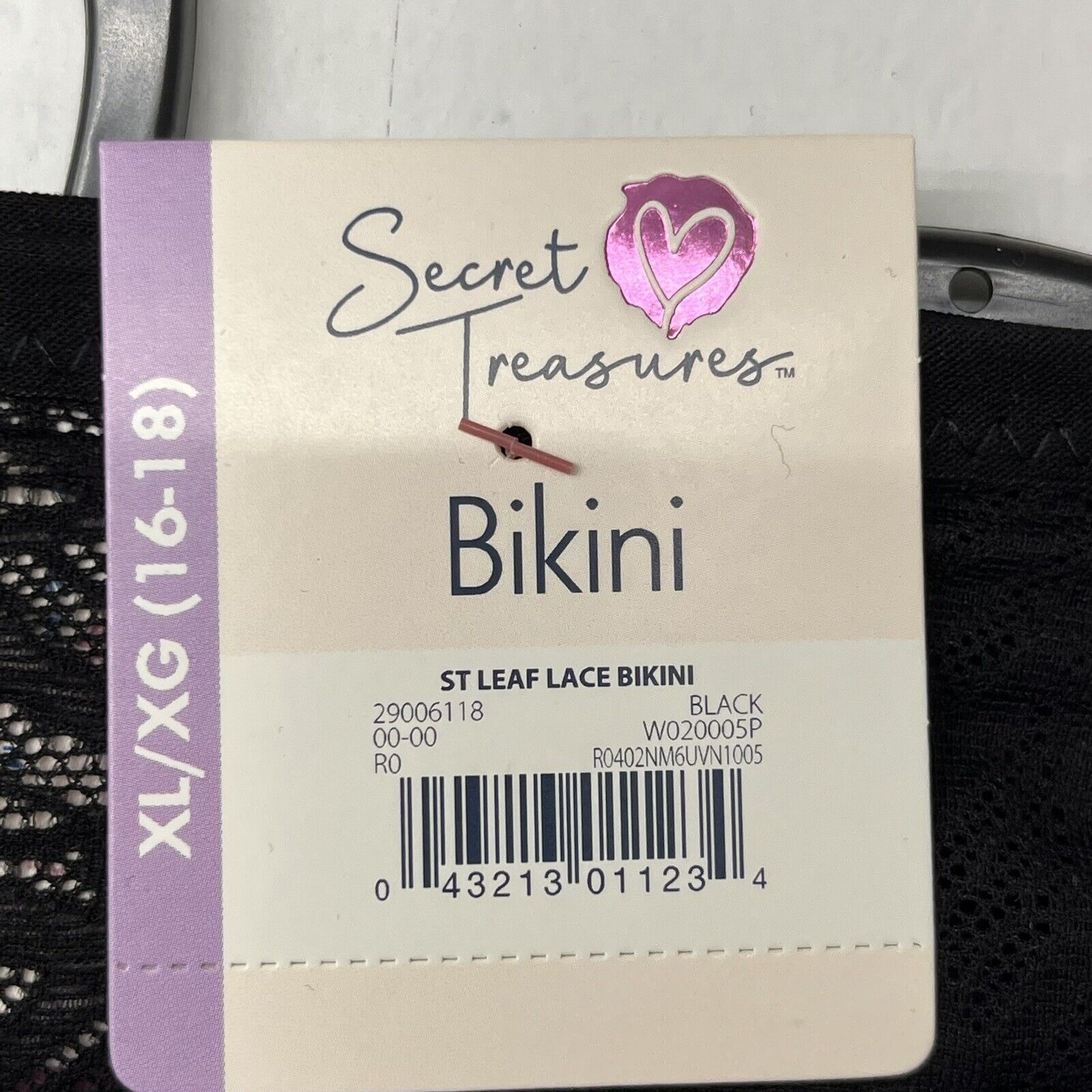 Secret Treasures Lace Leaf Silhouette Nylon Spandex Bikini Panty (Women's)  4 Pack 