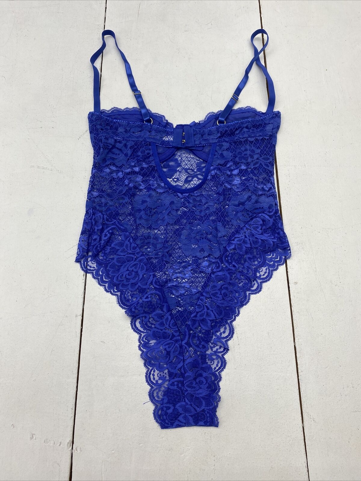 Yandy Tantalizing Teddy High Leg All Over Lace Teddy Dazziling Blue Si -  beyond exchange