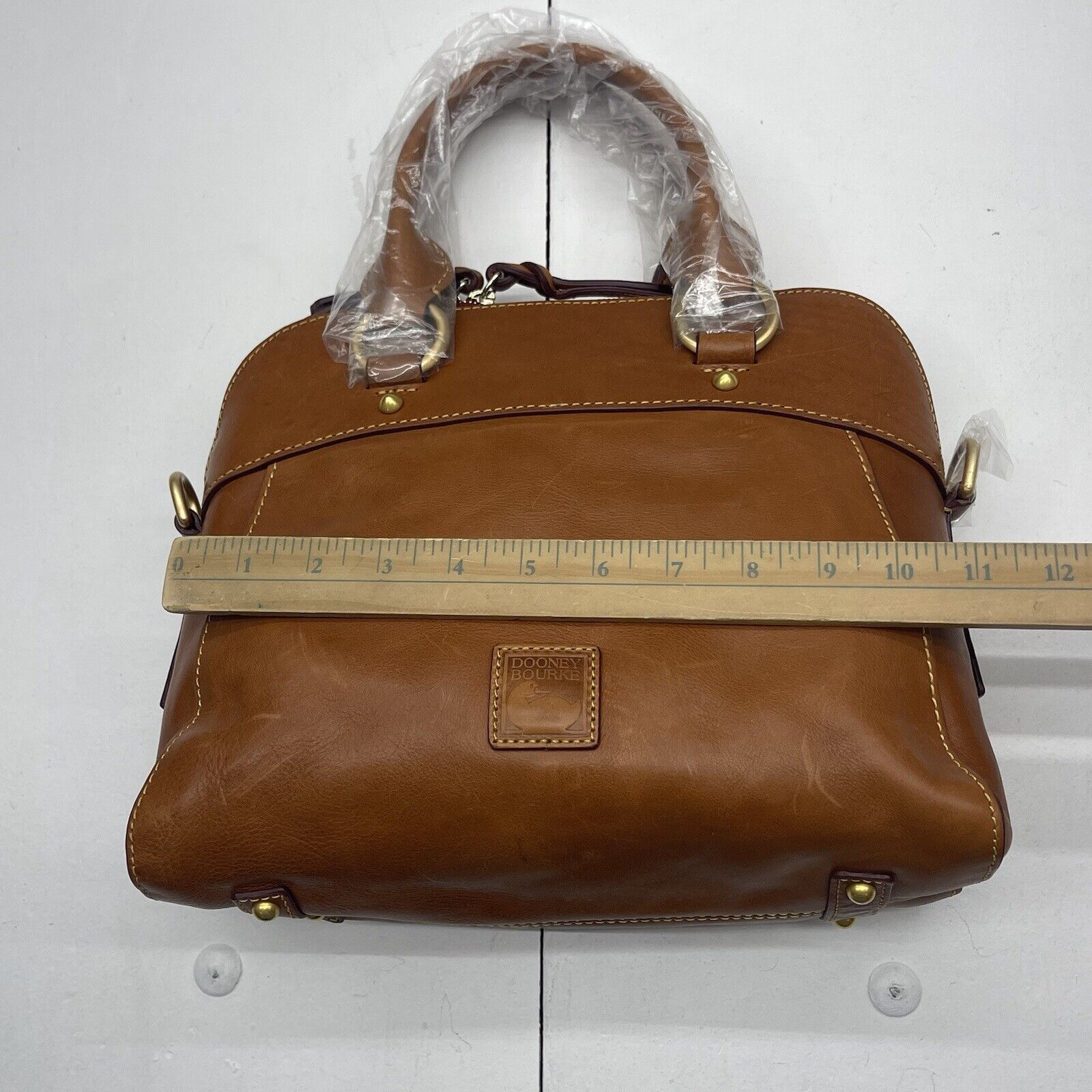 Dooney And Bourke Florentine Cameron Leather Satchel Brown Natural