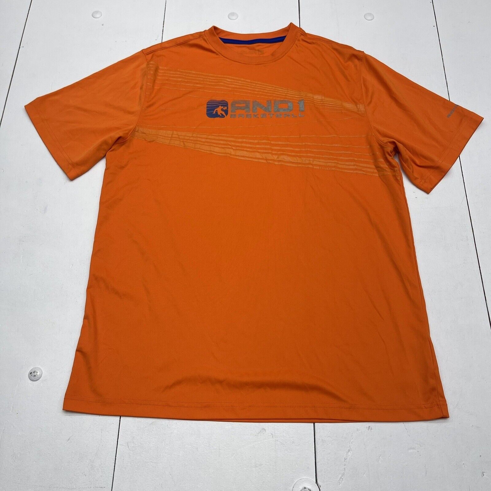 And1 Basketball Orange Shirt Sleeve Athletic T Shirt Mens Size