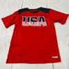 Hind Red &quot;USA&quot; Graphic Print Short Sleeve T-Shirt Boys Size Large (12)