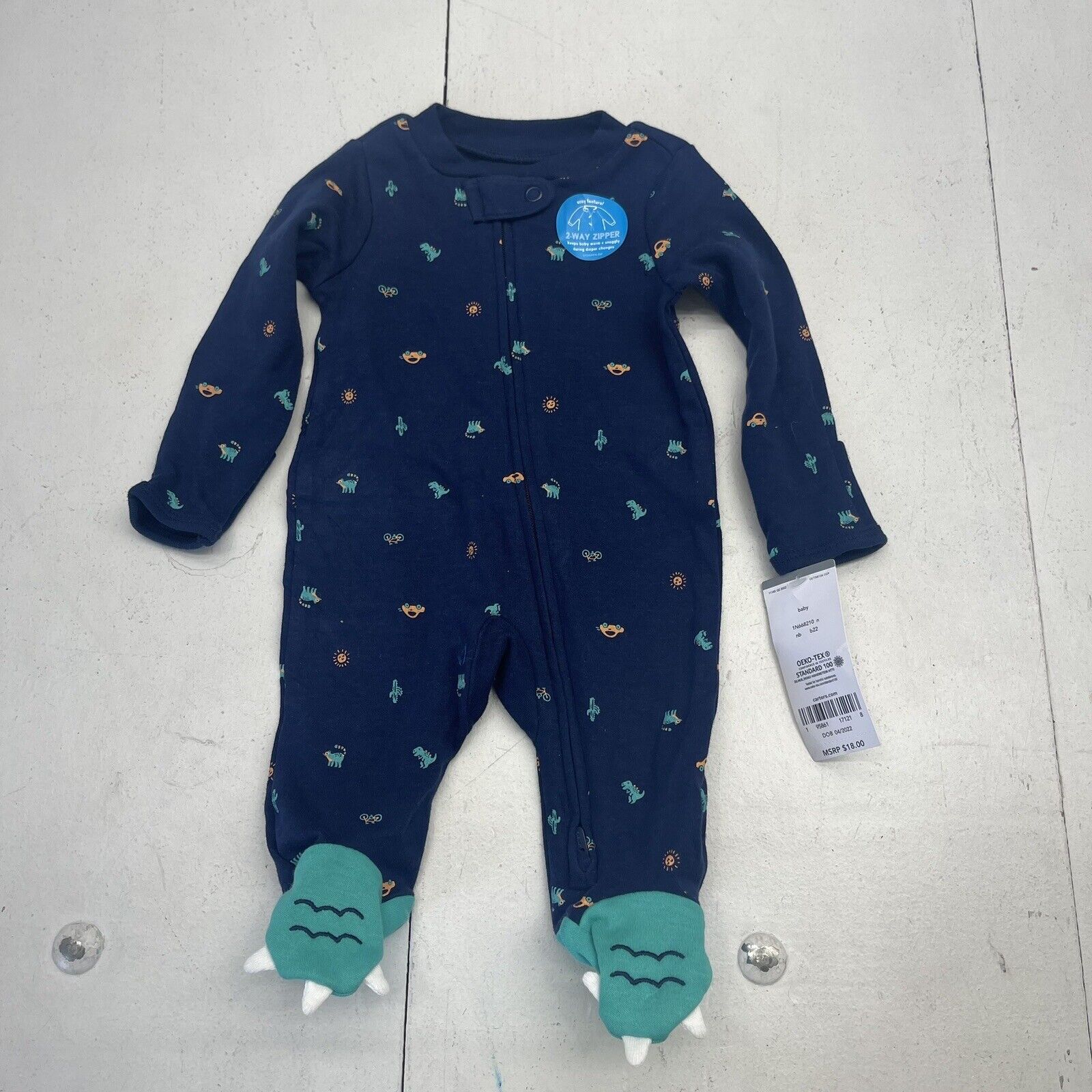 Carter's Baby Boy Dinosaur 2-Way Zip Stretch Sleep & Play - IBIS Kids