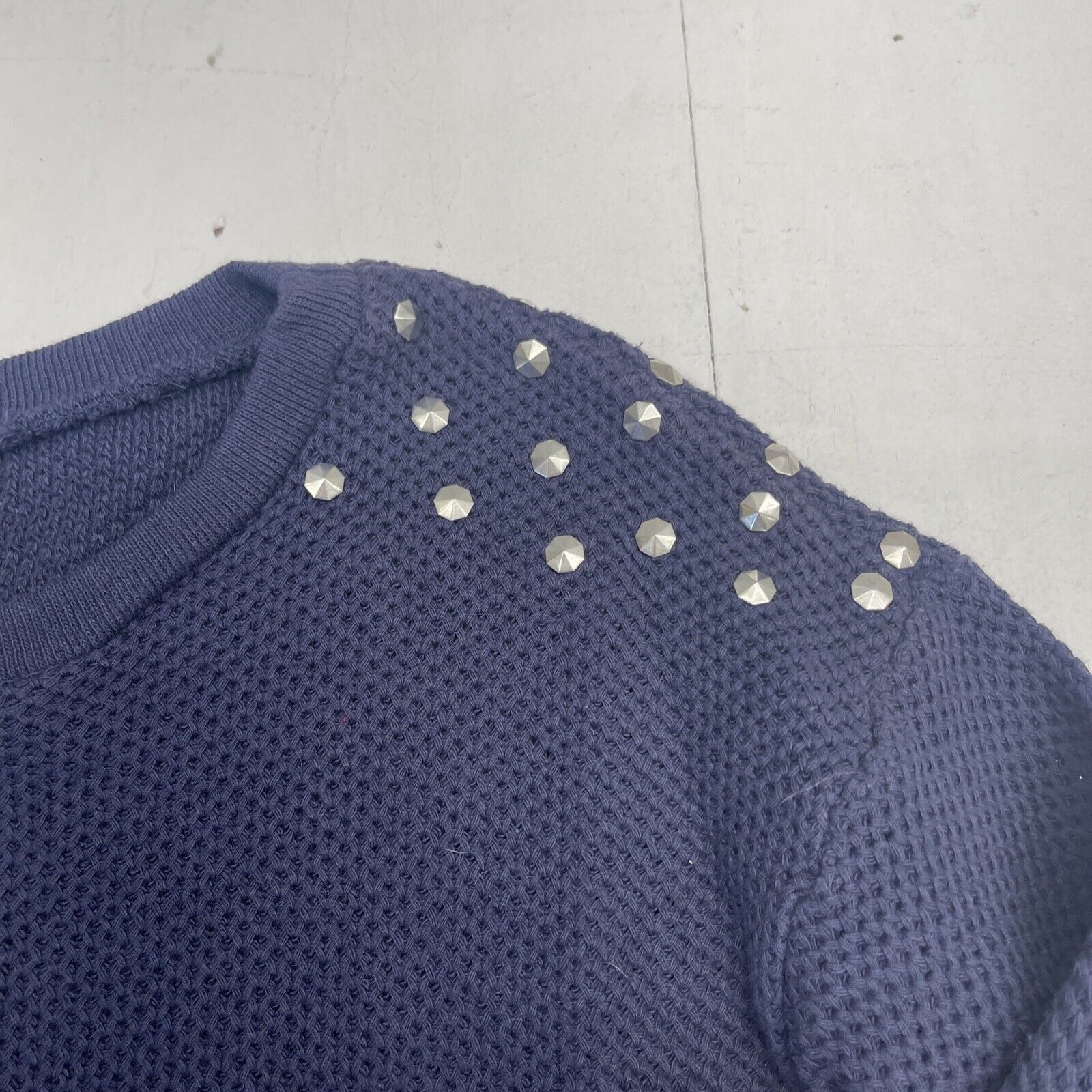 Studded shoulder outlet sweater