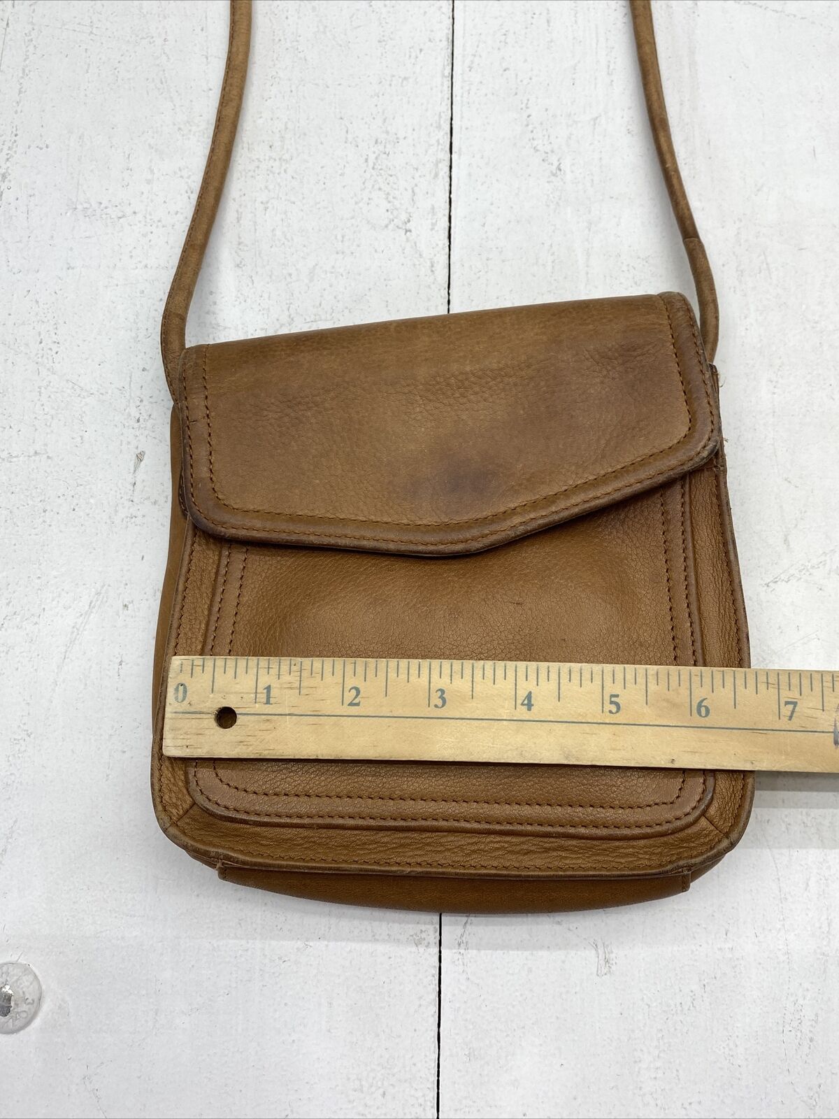 Vintage FOSSIL Soft Brown Leather Crossbody/Shoulder Bag/Purse