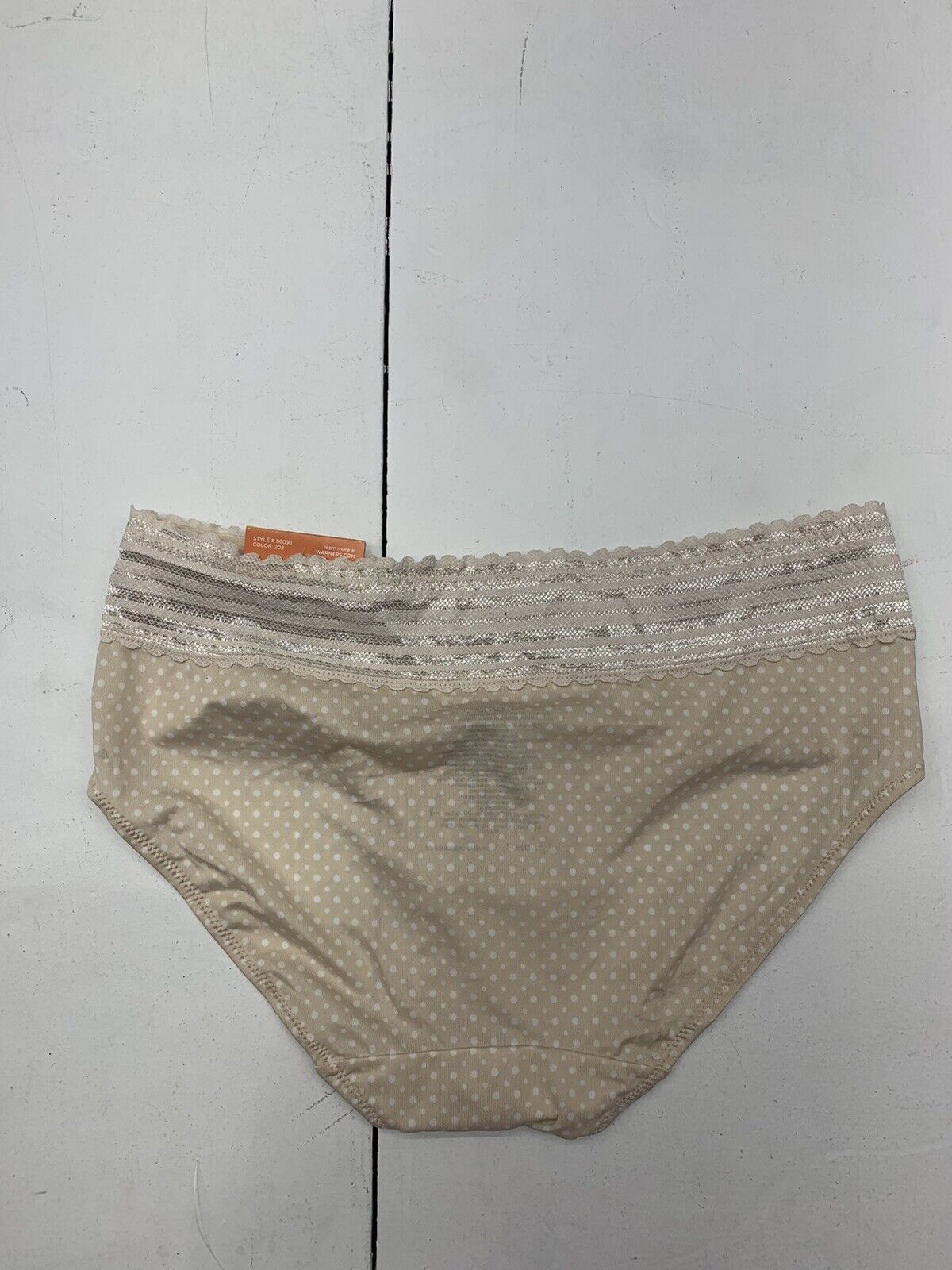 Warners ladies panties hipster cotton lace size 5 S #RU1091P new with tags