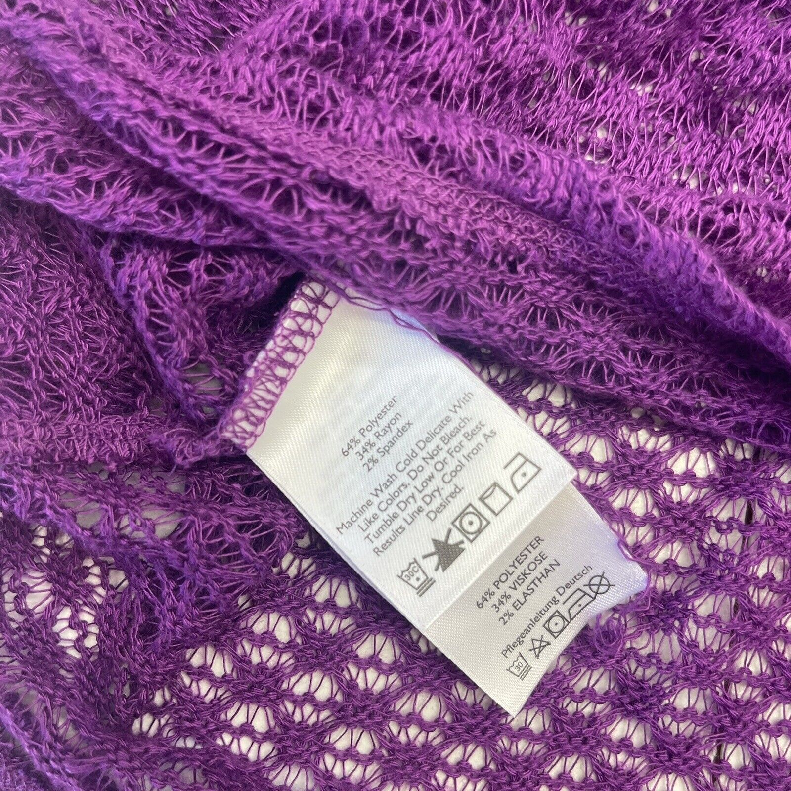 Eddie Bauer Pansy Purple Texture Knit Long Sleeve Women's