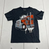 The Childrens Place Gray Semi Truck Print Short Sleeve T-Shirt Boys Size Small