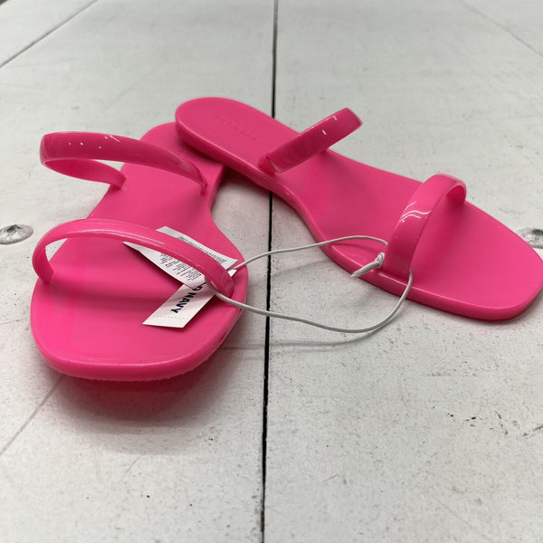 Old Navy Neon Pink Shiny Jelly Sandals Women s Size 9 NEW beyond