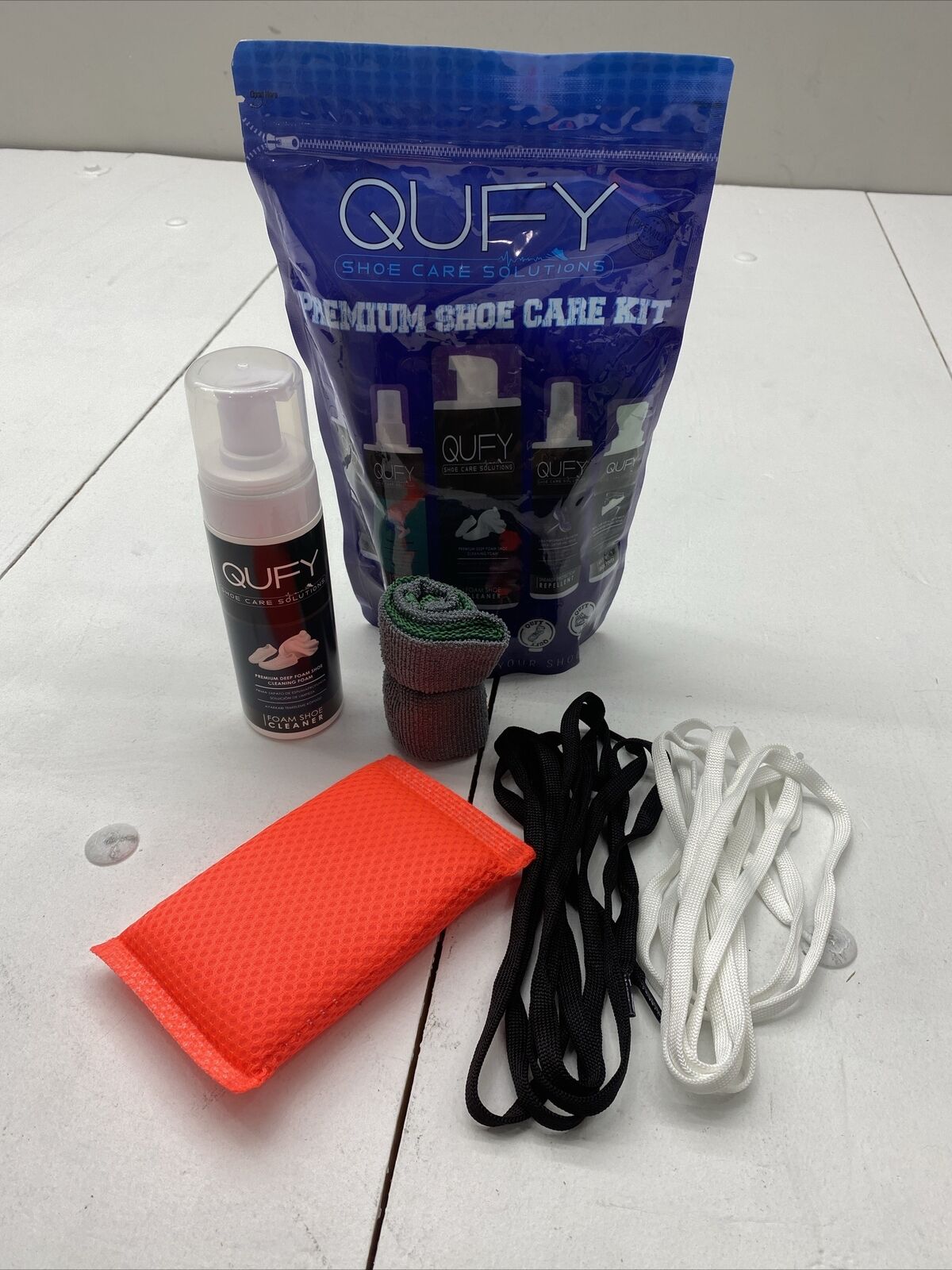 QUFY Shoe Care Solutions Shoe Care Kit Microfiber Cloth Foam Cleaner & -  beyond exchange