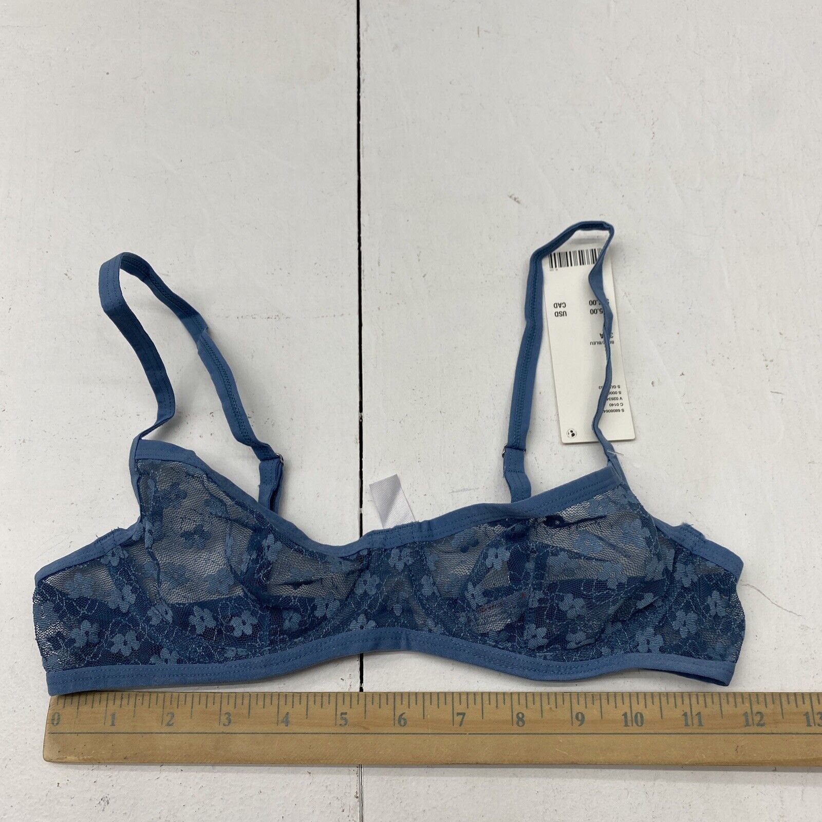 Urban Outfitters Out From Under Wildflower Lace Blue Bra Women