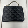 Black Quilted Crossbody Purse Square Bag Chain Strap