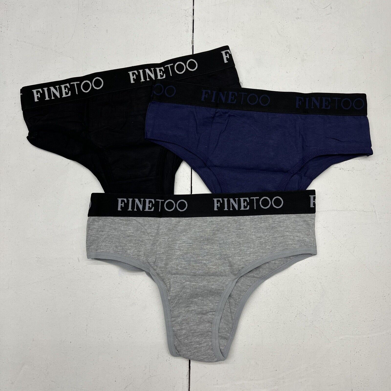 Finetoo 3 Pack Black/Blue/Gray Panties Women's Size Medium NEW - beyond  exchange