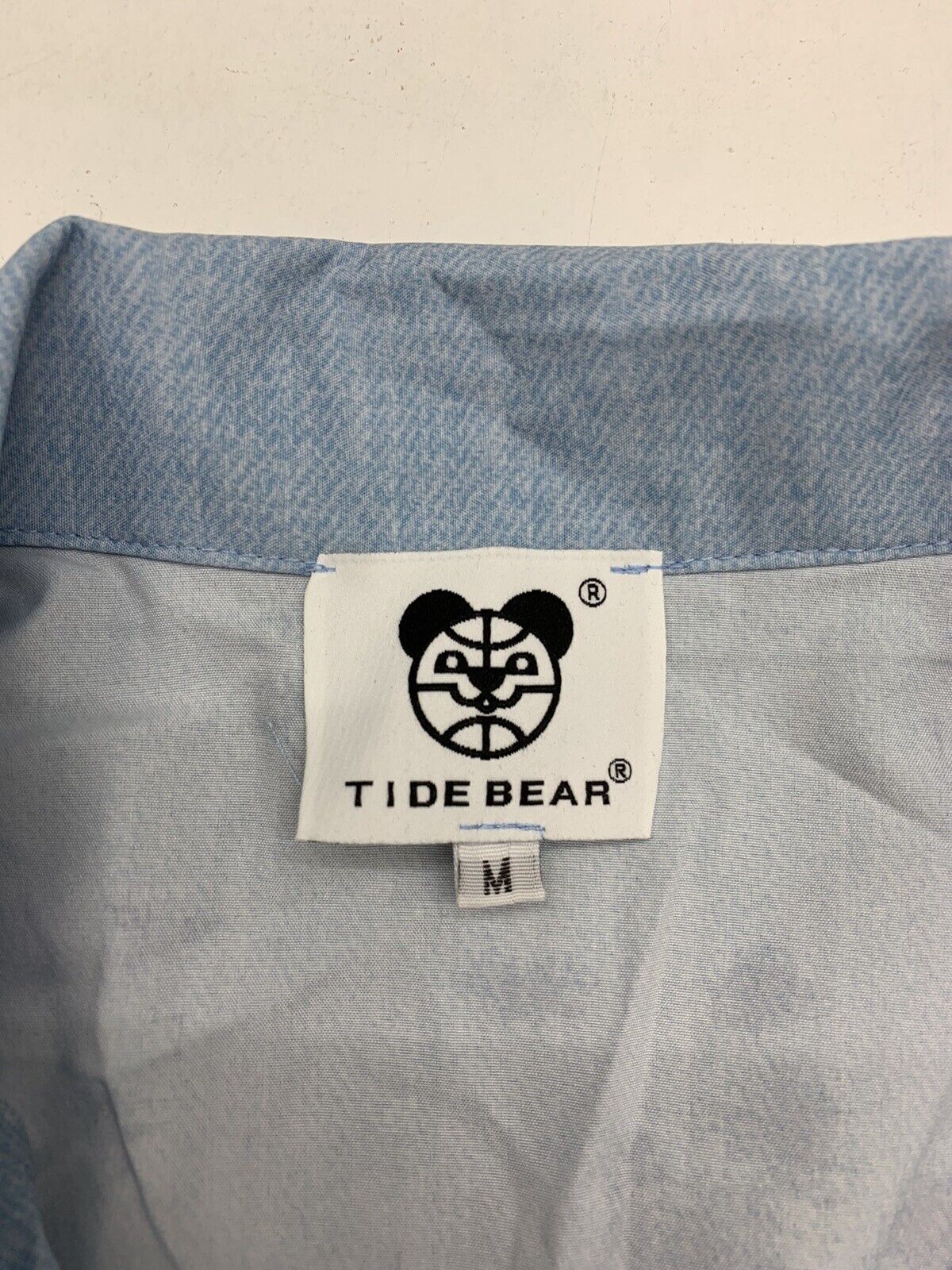 Tide Bear Mens Blue Red Flame Button Up Short Sleeve Shirt Size Medium -  beyond exchange