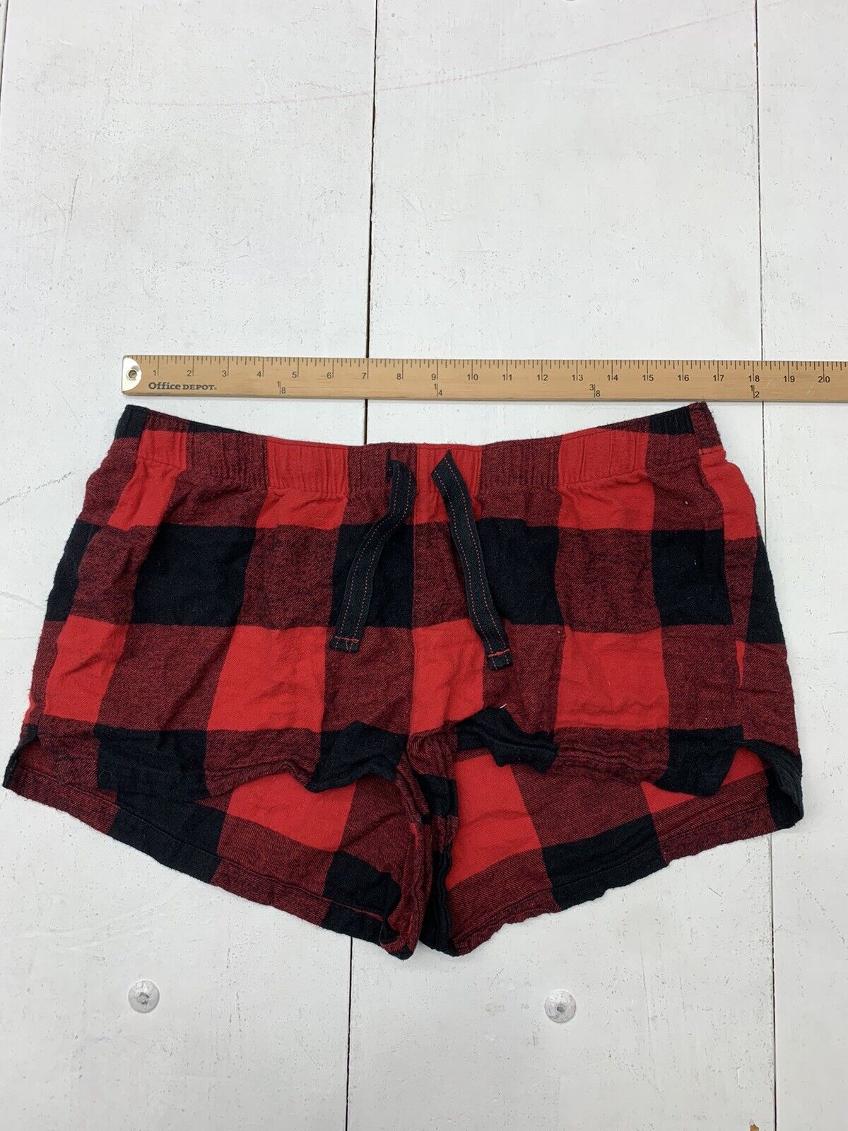 Old Navy Womens Red Black Plaid Pajama Shorts Size Large - beyond exchange