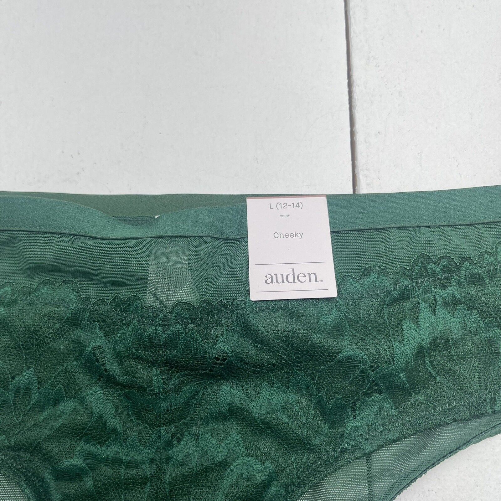 Auden Green Cheeky Lace Underwear Women's Size Large New - beyond