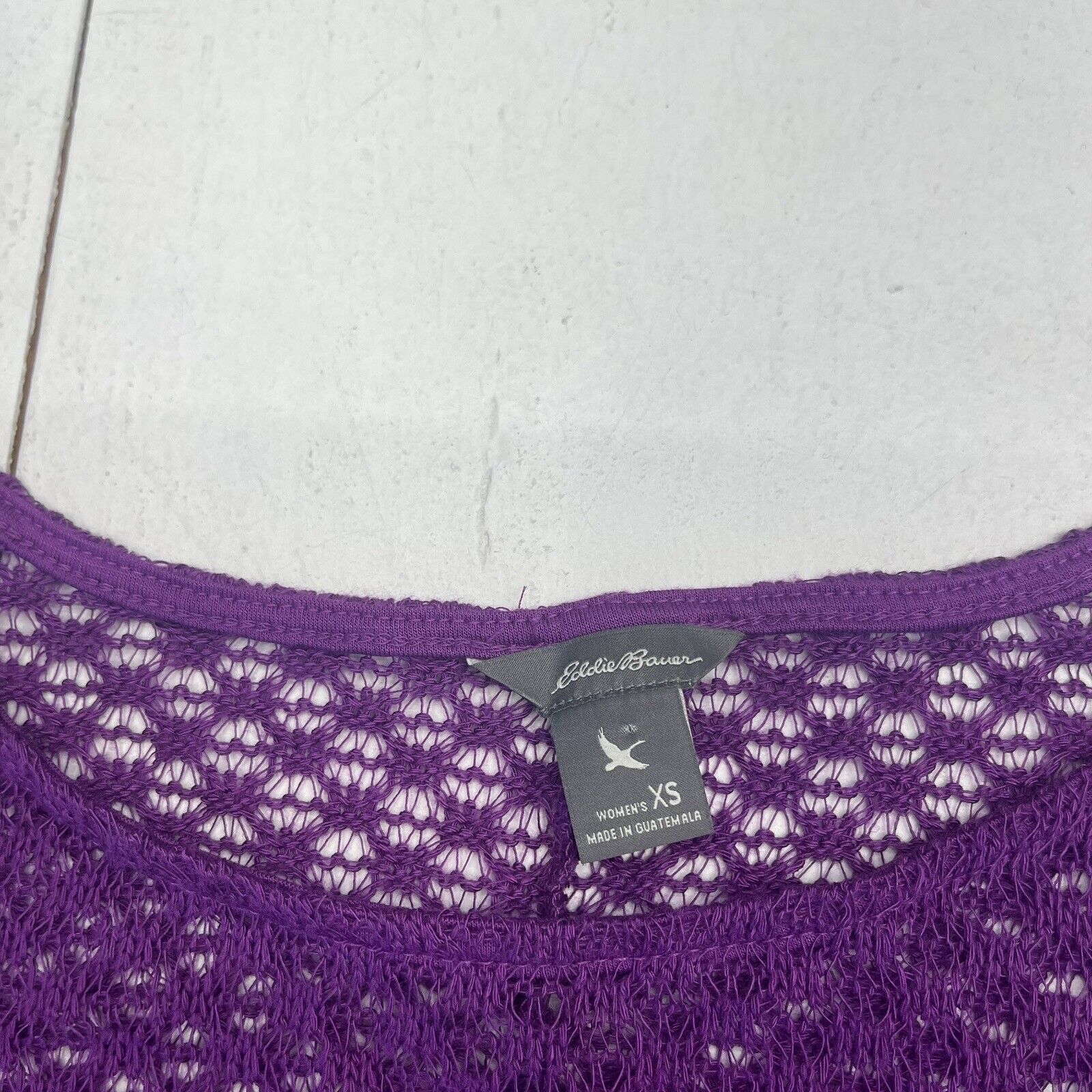 Eddie Bauer Pansy Purple Texture Knit Long Sleeve Women's