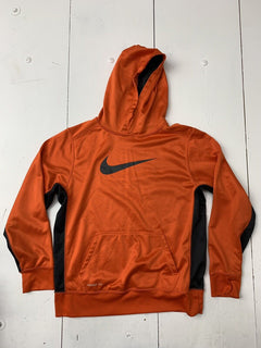 Nike Therma Fit Kids Orange Pullover Hoodie Boys Size XL