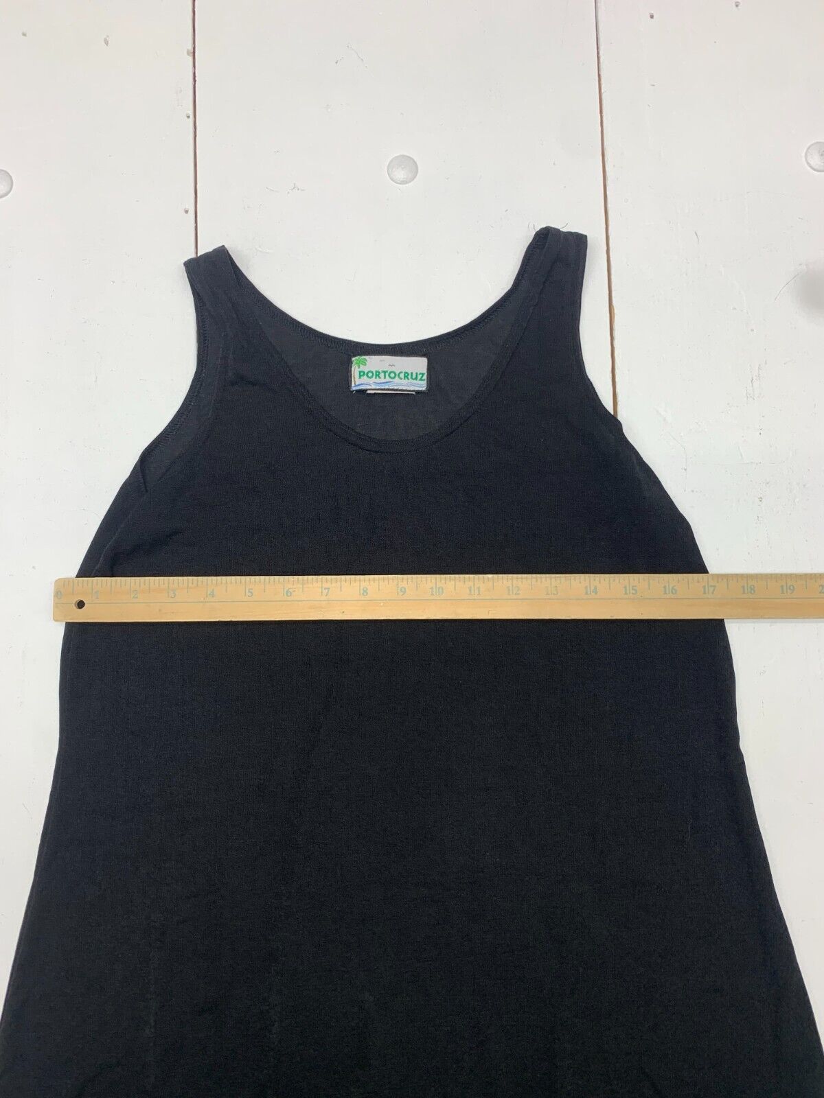 Womens Black Plain Tank Size Small