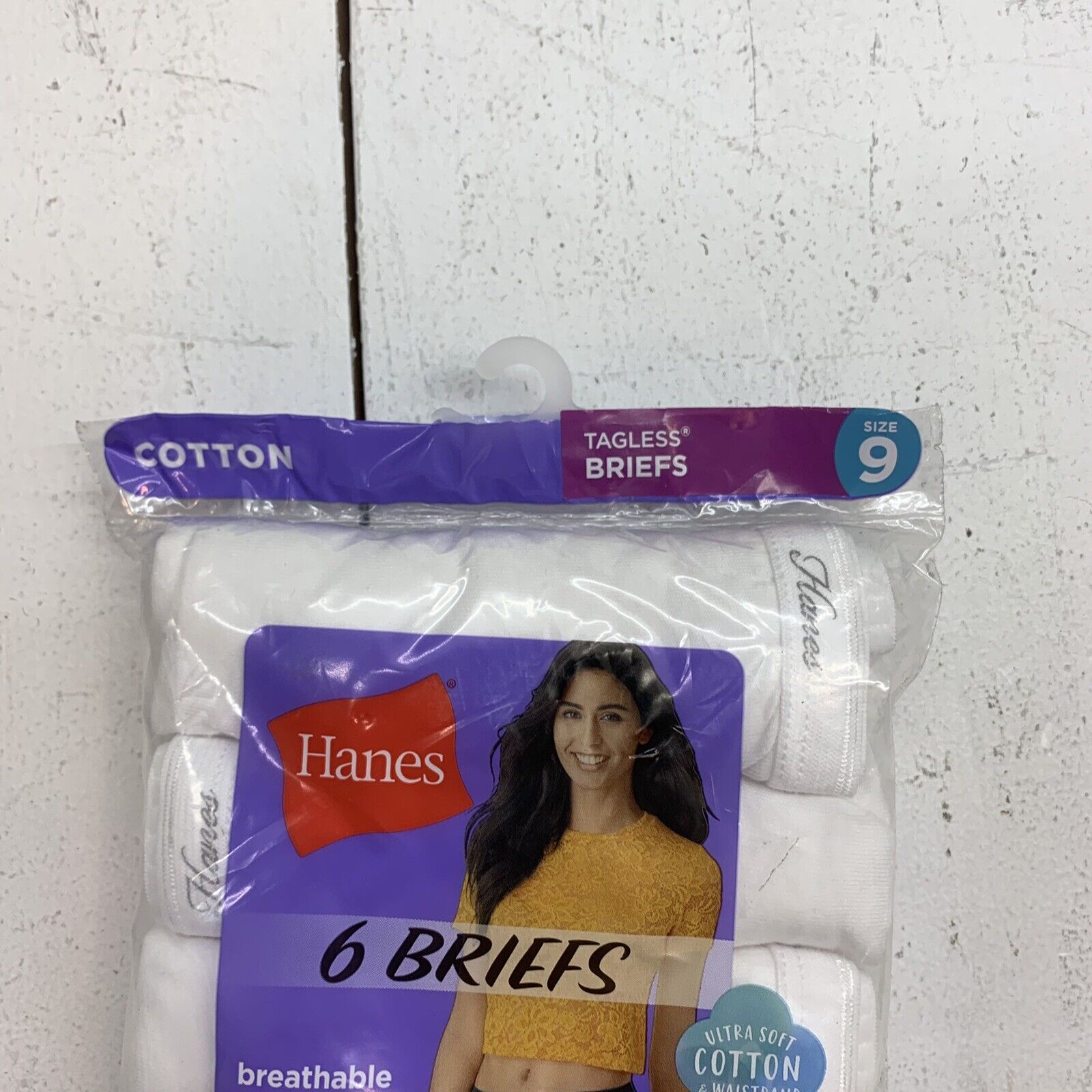 Women's White Cotton Brief Panties, 6 Pack