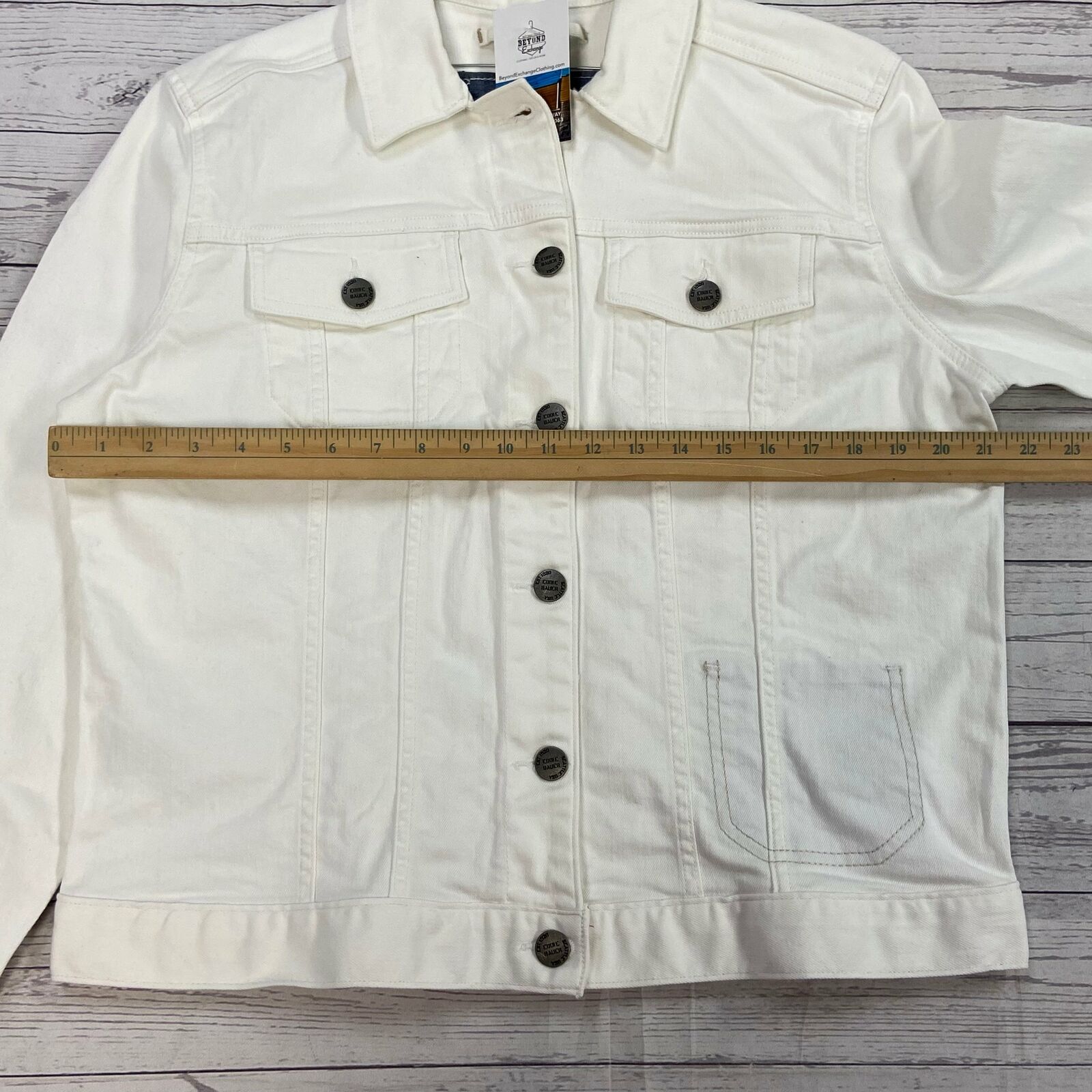 Eddie bauer outlet white denim jacket