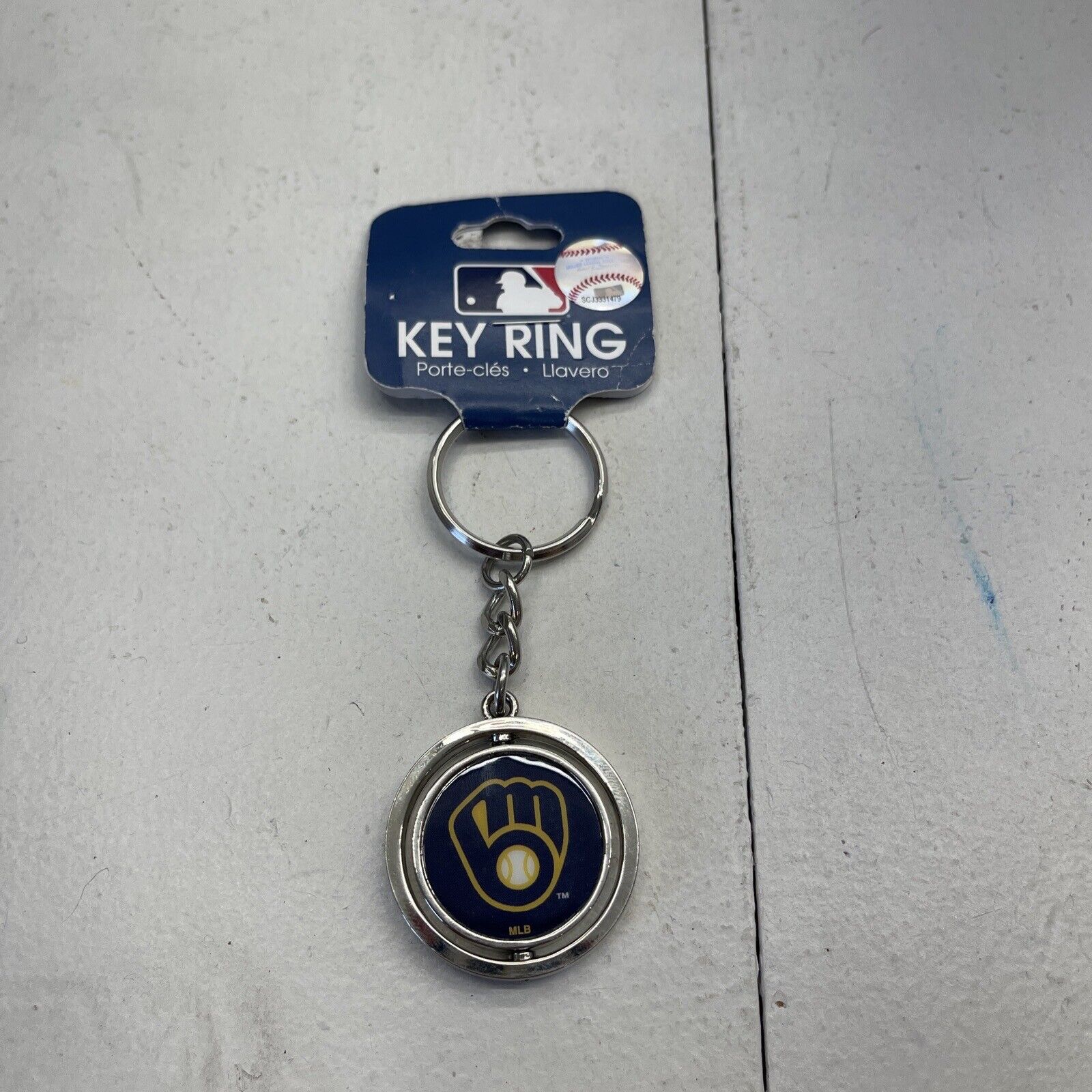 MLB Milwaukee Brewers Spin Key Chain New - beyond exchange