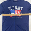 Old Navy Navy Blue Flag Printed Short Sleeve T-Shirt Unisex Kids Size XL NEW