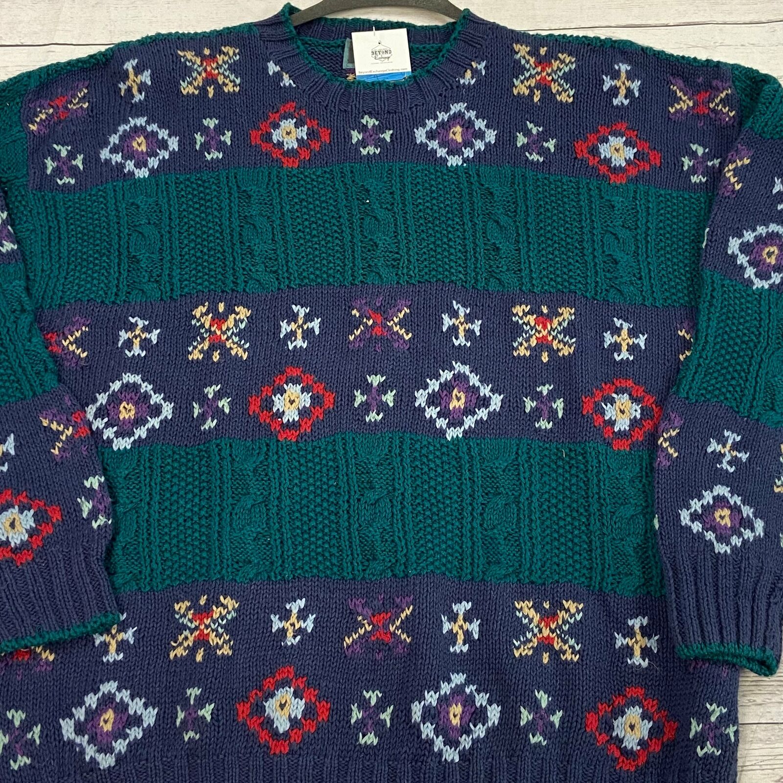 Vintage Woolrich Multicolor Knit Dad Sweater Men Size XL - beyond