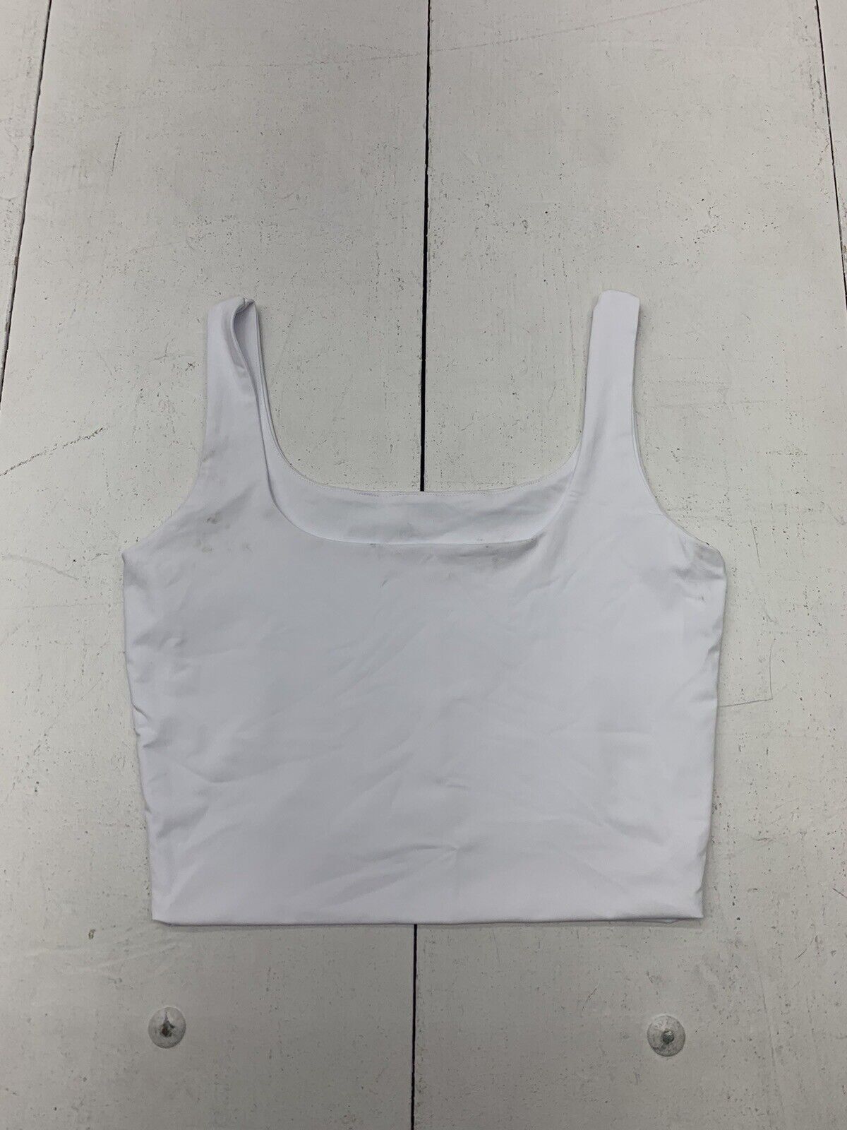 White Spaghetti Strap Crop