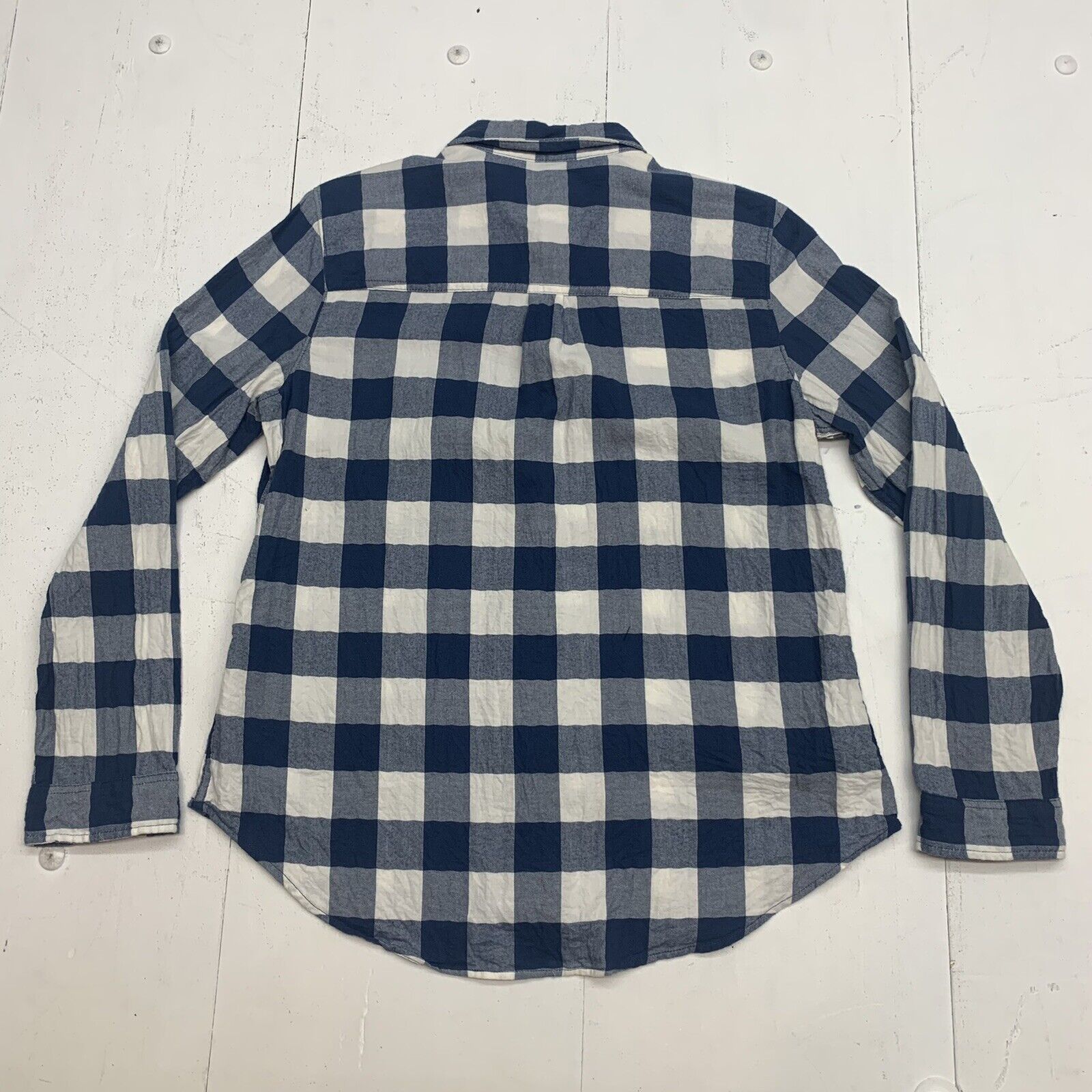 Abercrombie & Fitch Mens Blue White Plaid Flannel Size Large - beyond  exchange