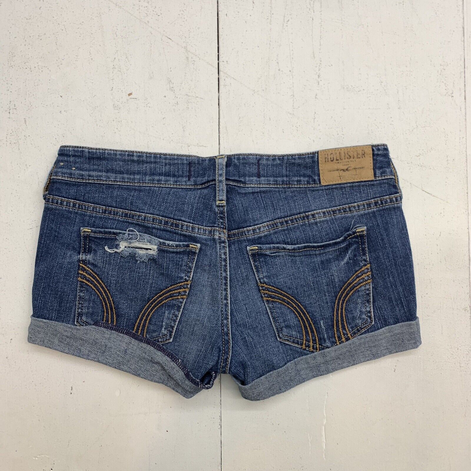 Hollister Solid Blue Denim Shorts Size 11 - 73% off