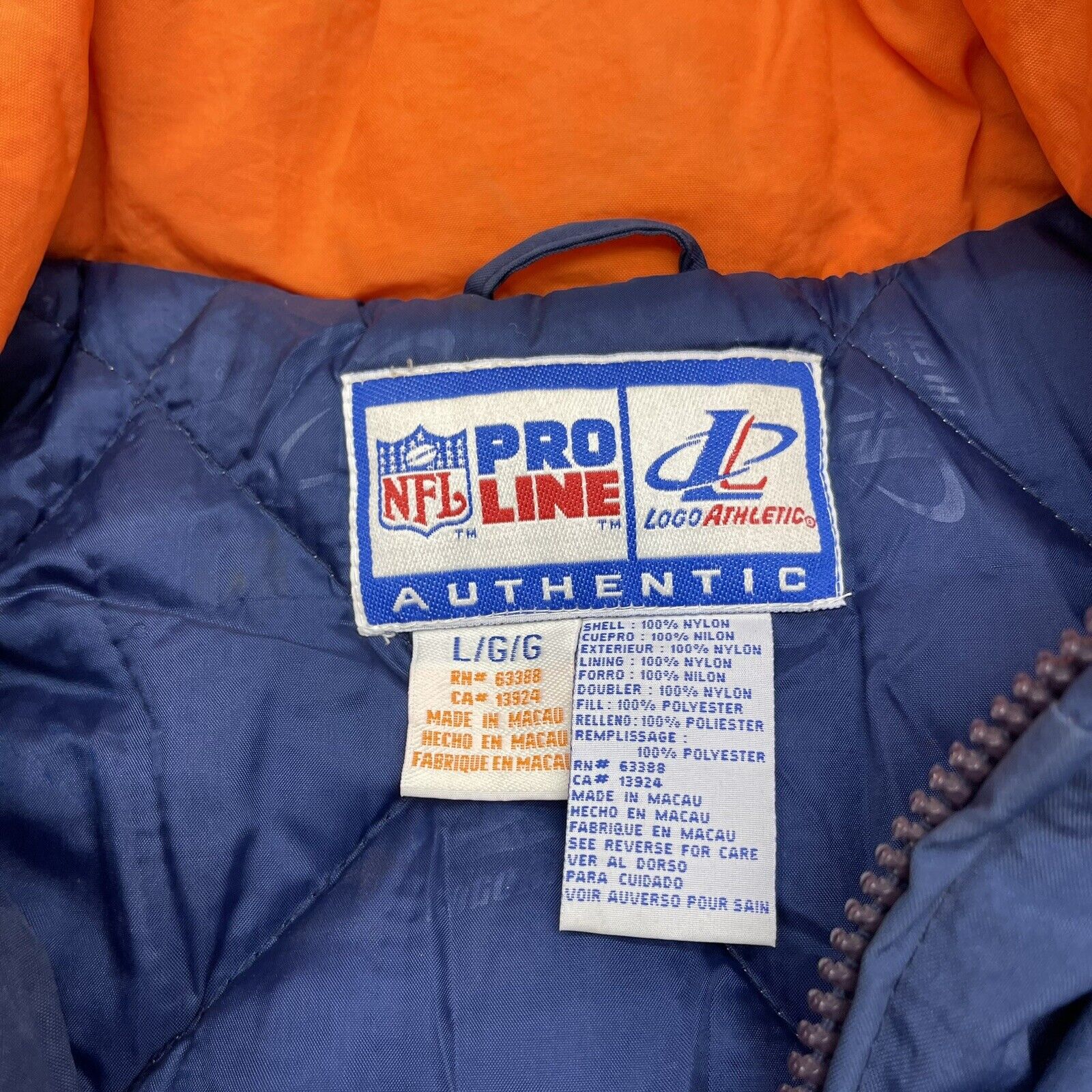 Vintage Denver Broncos ProLine Starter NFL Puffy Jacket Orange/Blue Size  Medium