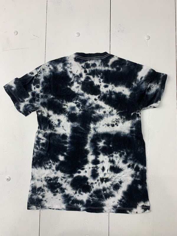 True Religion Mens Black White Tie Dye Short Sleeve Shirt Size