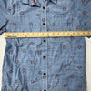 Cat &amp; Jack Blue And Red Stars Short Sleeve Button Up Boys Size Large (12/14) NEW