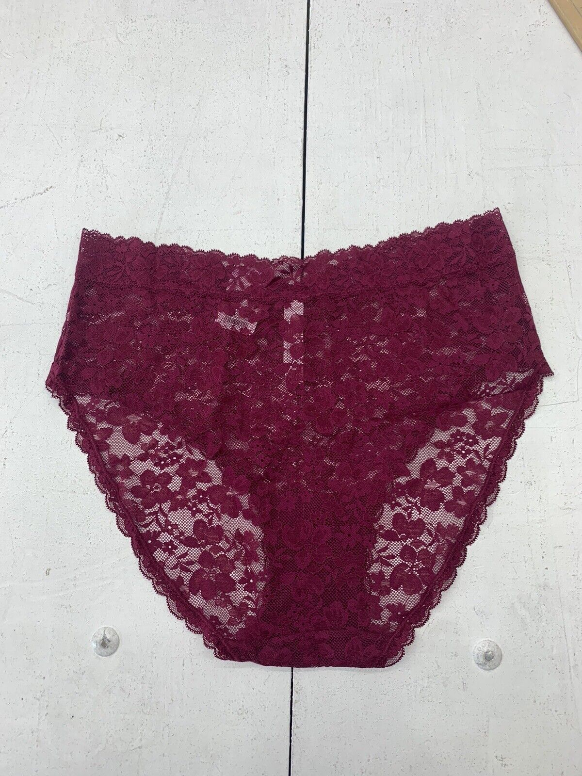 Women's Lace and Mesh Cheeky Underwear - Auden™ Lilac Purple L