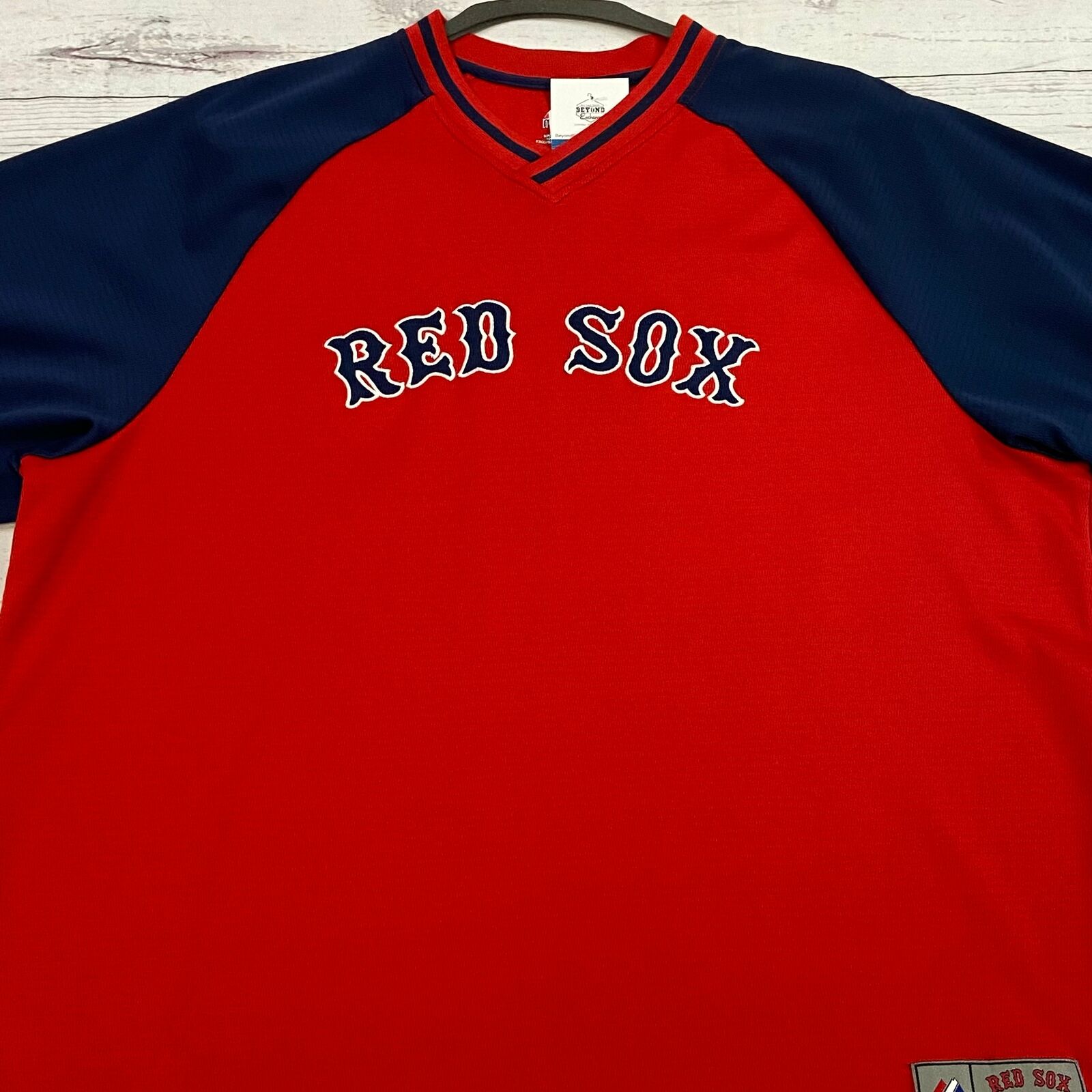 Men's Navy Boston Red Sox Jersey Muscle Sleeveless Pullover