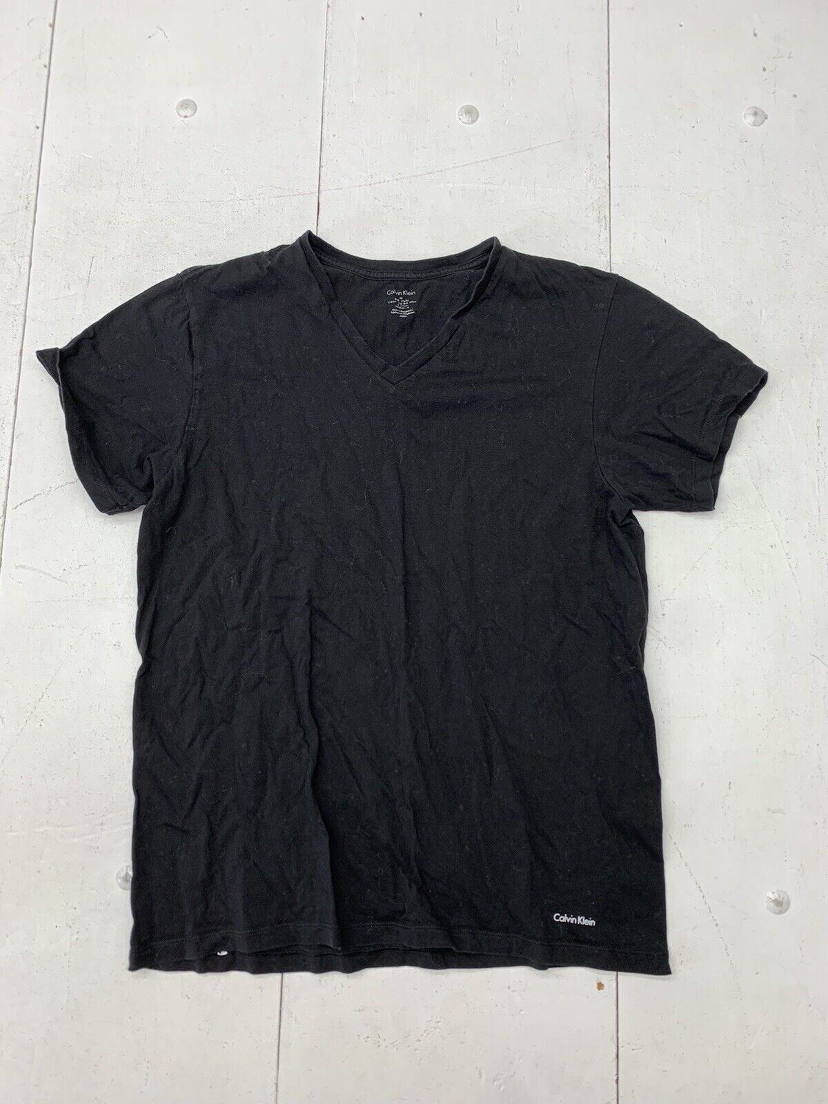 Calvin Klein Mens Black V Neck Short Sleeve Shirt Size Medium - beyond  exchange