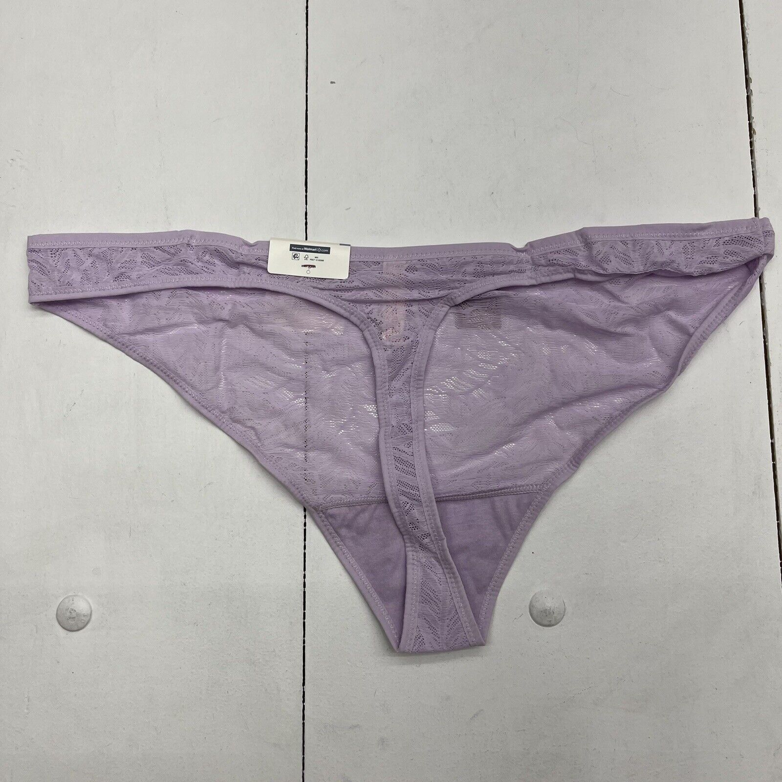Secret Treasures Purple Lace Leaf Thong Women's Size XXL/2XG(20