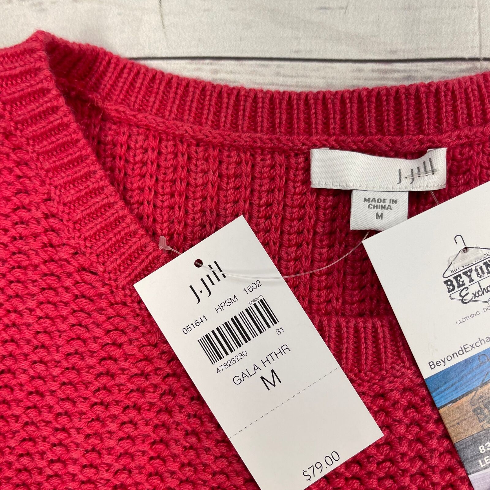 J Jill Sweatshirt Womens Large Red Pullover Round Neck Long Sleeve