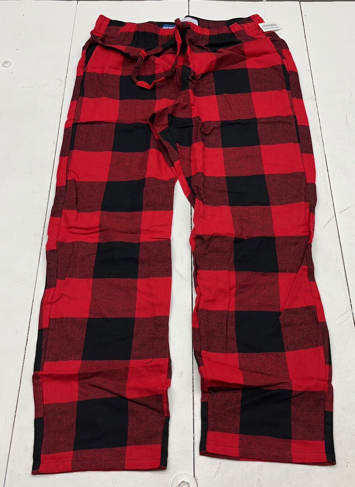 NWT Old Navy Red Buffalo Plaid Flannel Pajama Pants Sleep Lounge Men TALL  XL